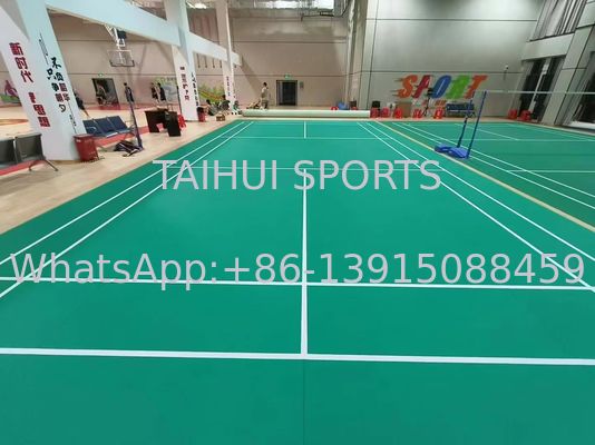 کف ورزشی PVC داخلی ضد لغزشی جذب شوک ضد آب وینیل کف زمین ورزش برای والیبال بدمینتون بسکتبال