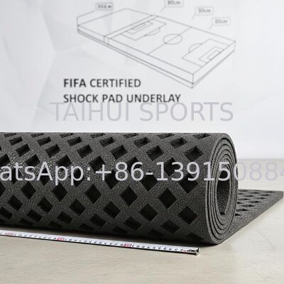 زیرپوش شاک پد گواهی شده FIFA با طراحی سوراخ الماس برای زمین های ورزشی با چمن مصنوعی سفارشی