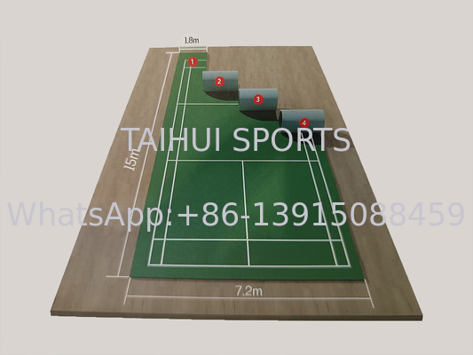 کف کف ورزشی مدرن سازگار با محیط زیست 3.5mm-8mm دوام دار دانه چوبی برای بسکتبال / والیبال / تنیس روی میز / بدمینتون / دادگاه پیکلبال