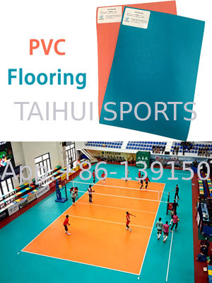 6mm Volleyball PVC Floor Tile Green/Blue/Yellow/ Red/ Gray Fitness Outdoor Indoor PVC Flooring